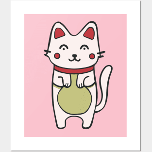 Cute Chinese lucky cat Posters and Art